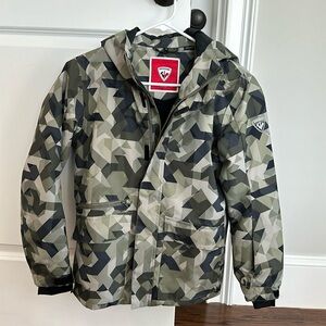 Rossignol Insulated Ski Snowboard Snow Jacket Parka Boys Size 12 Military Camo